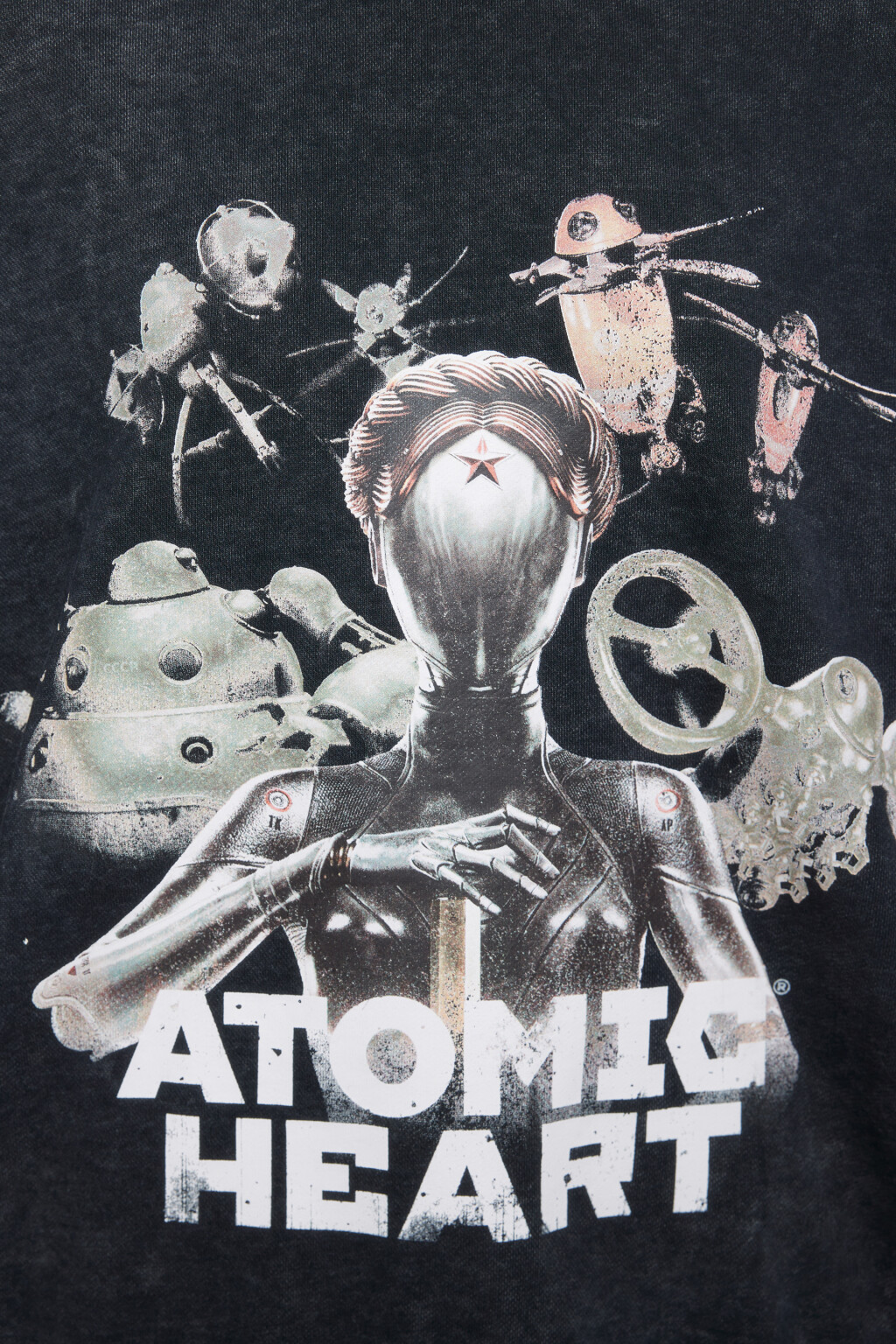 Свитшот oversize хлопковый с принтом Atomic Heart - цвет серый - 8