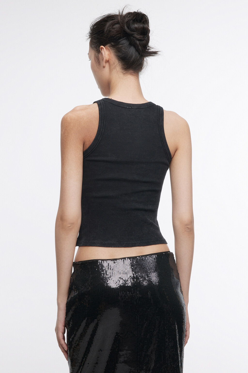 Майка облегающая с вареным эффектом - цвет серый - 3