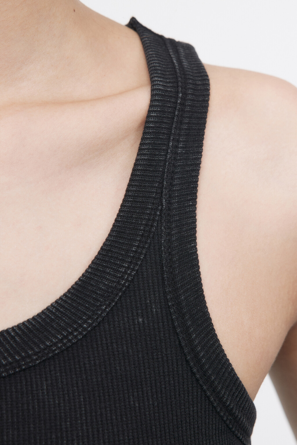 Майка облегающая с вареным эффектом - цвет серый - 6