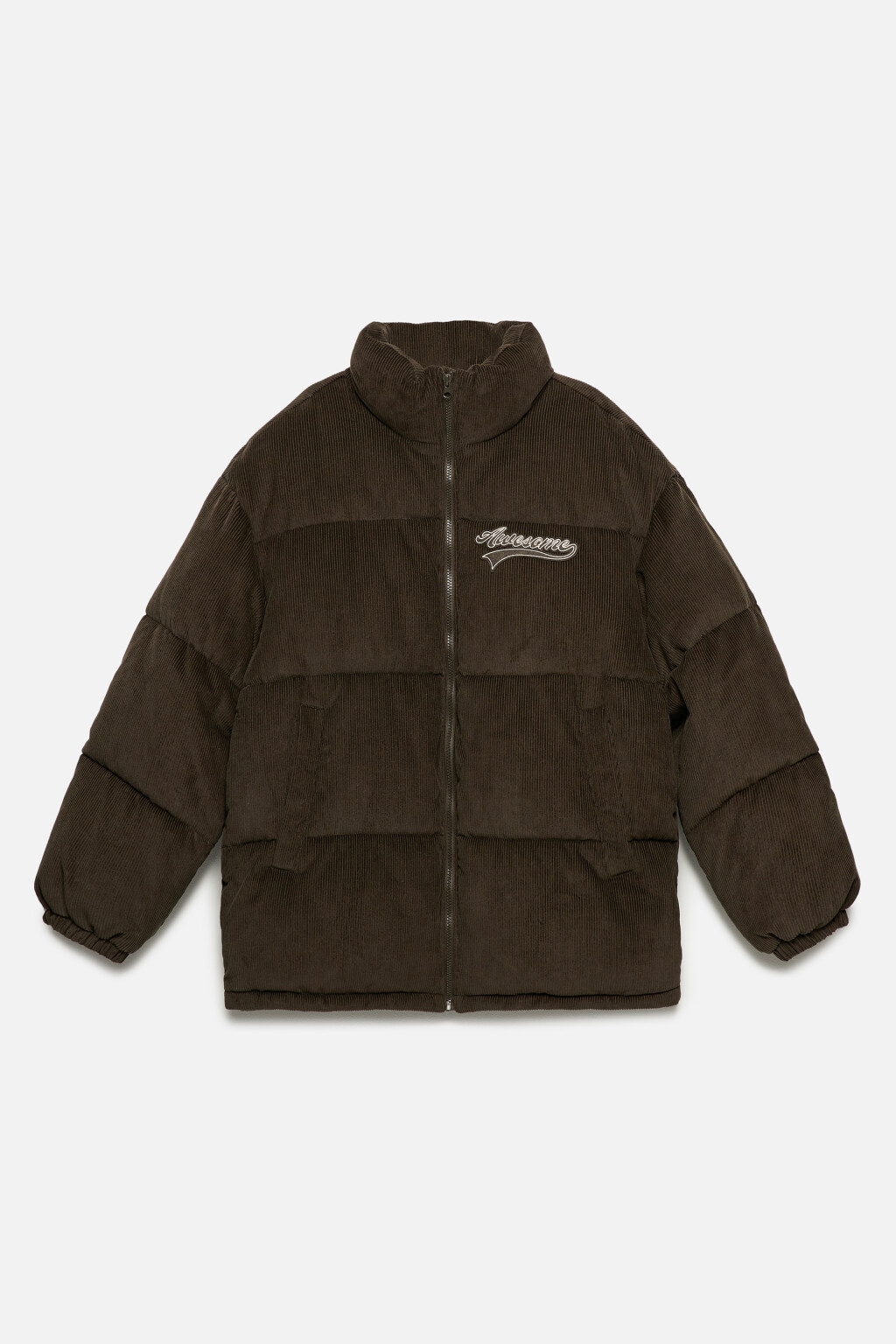 Куртка oversize дутая из вельветовой ткани - цвет зеленый - 10