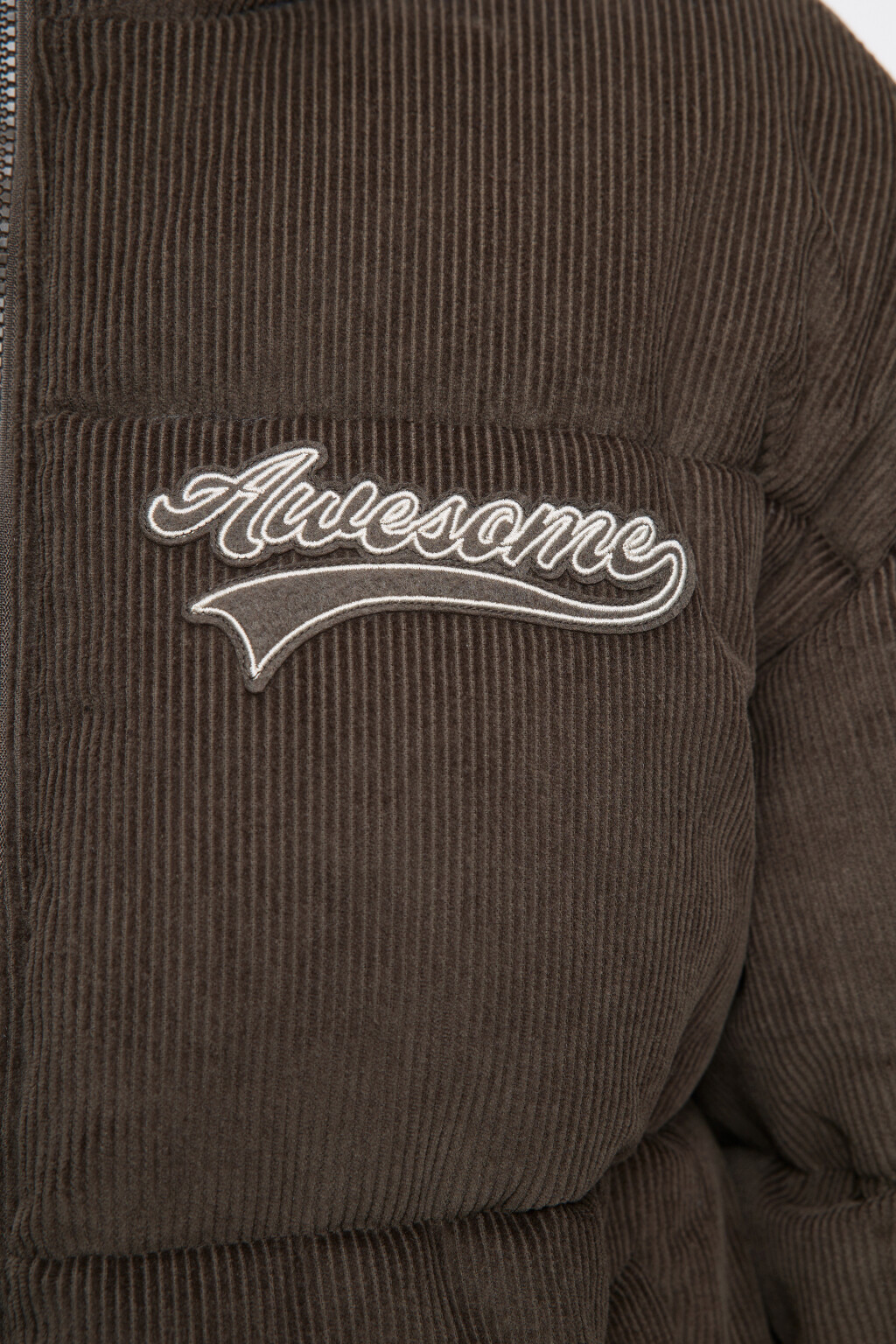 Куртка oversize дутая из вельветовой ткани - цвет зеленый - 7