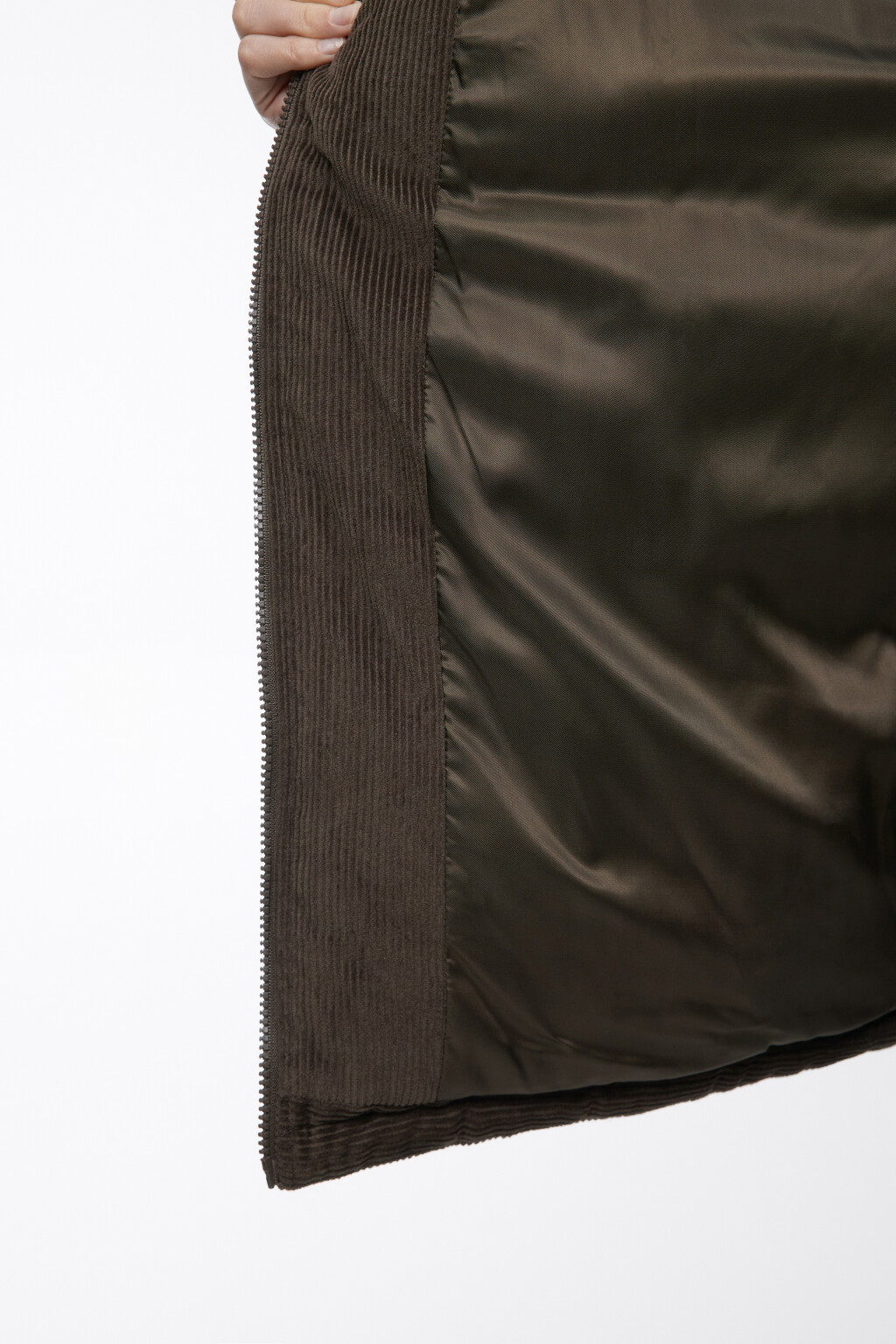 Куртка oversize дутая из вельветовой ткани - цвет зеленый - 9
