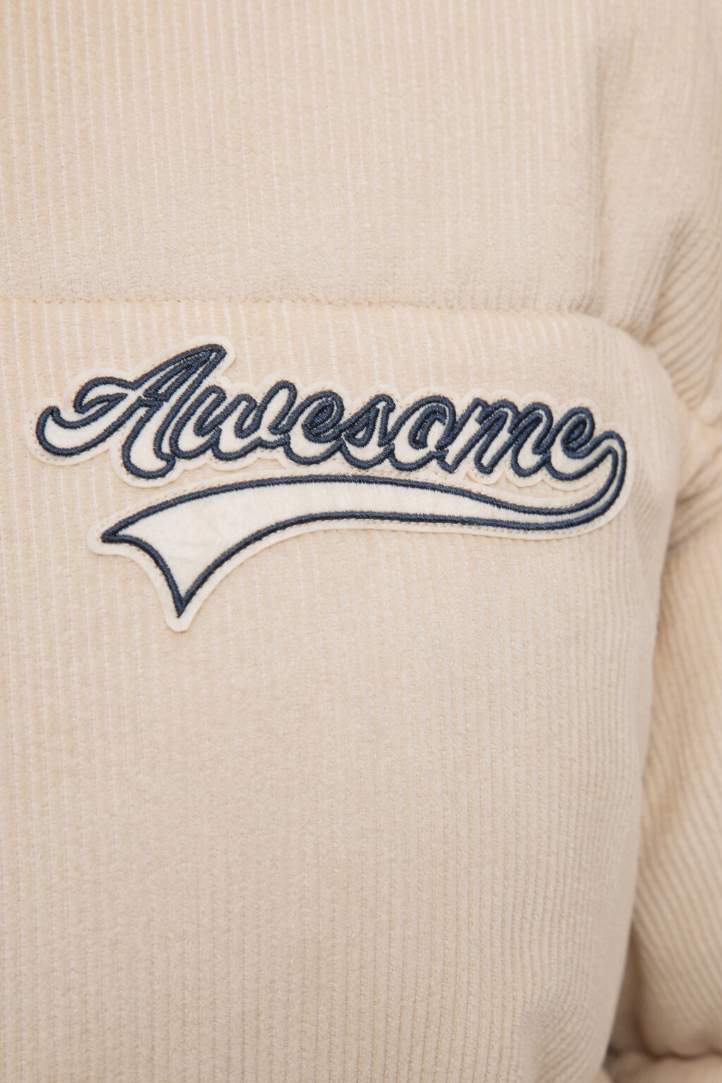 Куртка oversize дутая из вельветовой ткани - цвет бежевый - 8