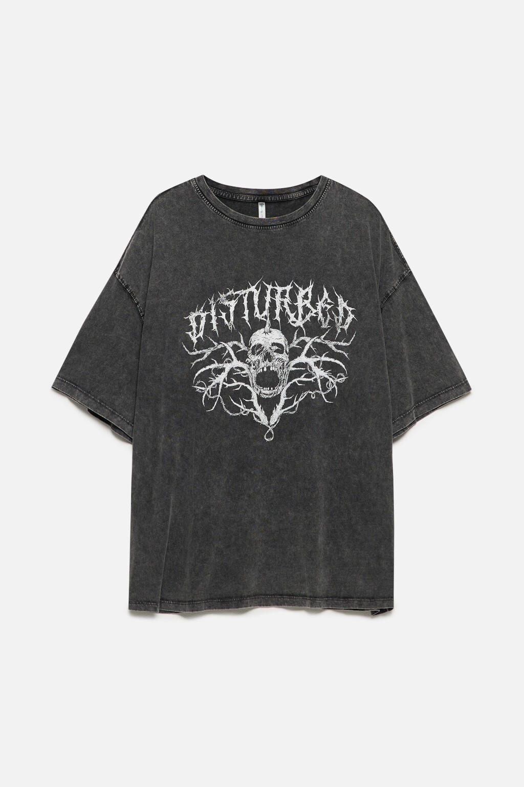 Футболка oversize хлопковая в стиле гранж - цвет серый - 8
