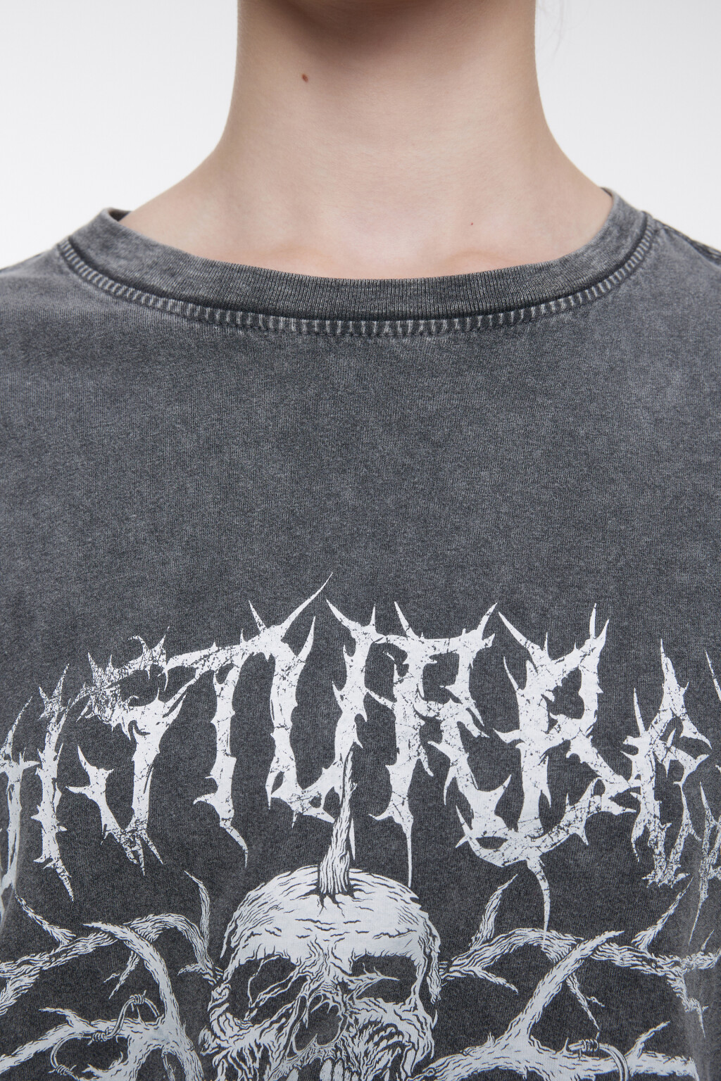 Футболка oversize хлопковая в стиле гранж - цвет серый - 6