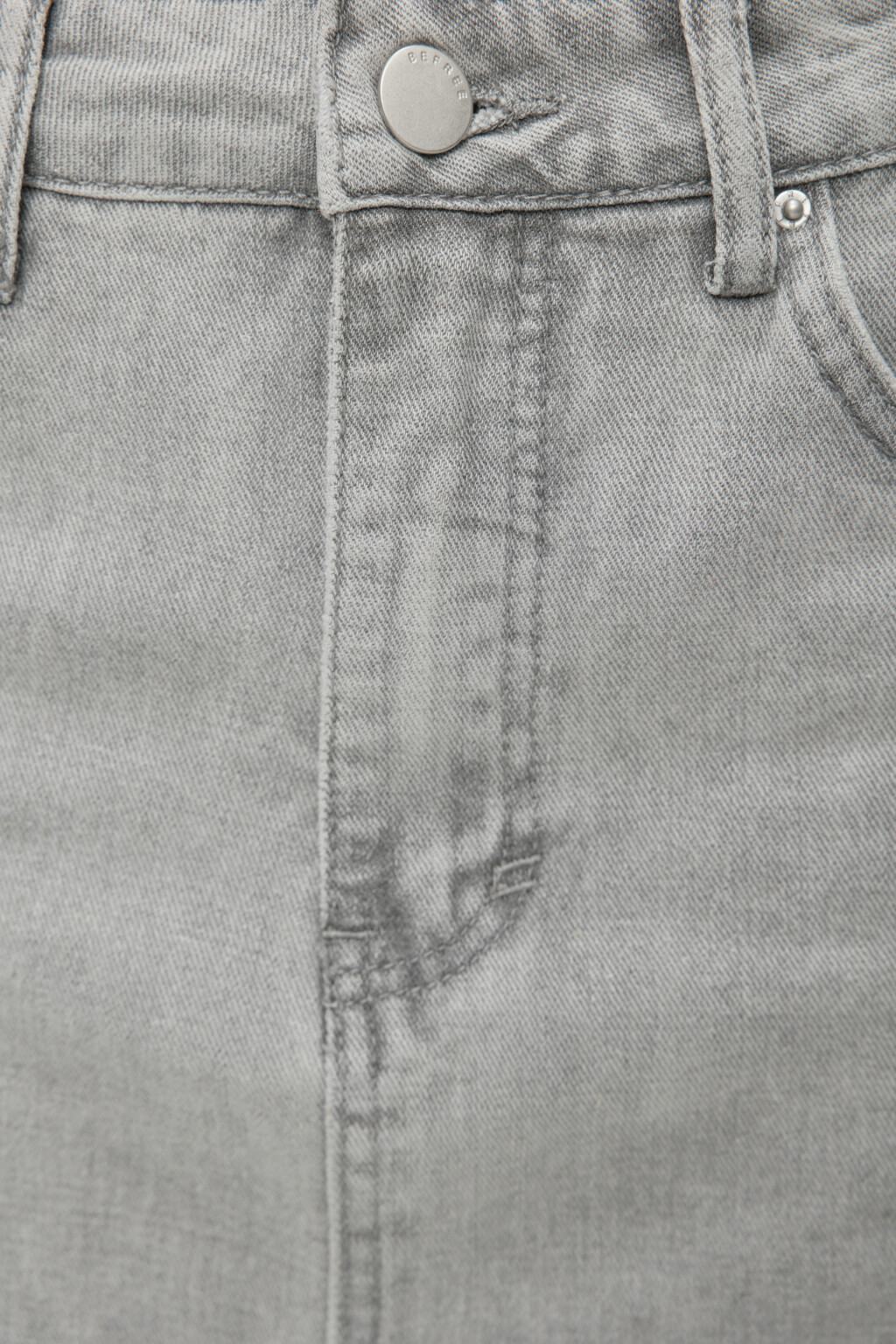 Юбка-трапеция макси джинсовая с открытыми срезами - цвет серый - 6