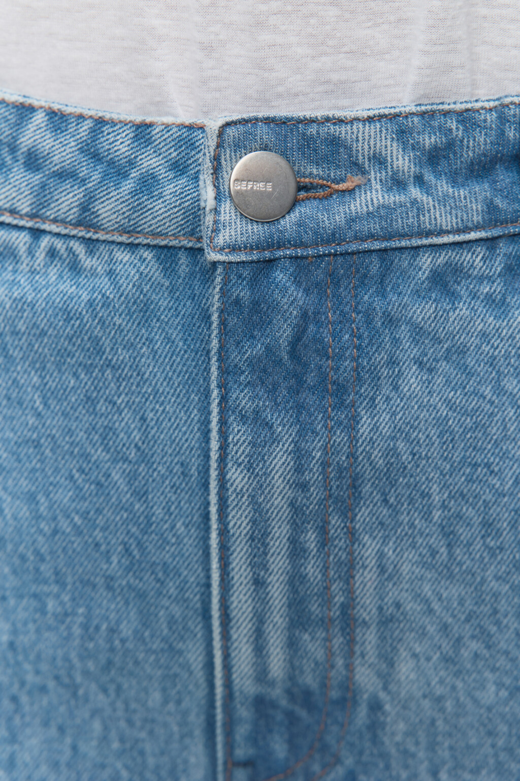 Юбка макси джинсовая прямая с разрезом сбоку - цвет голубой - 5