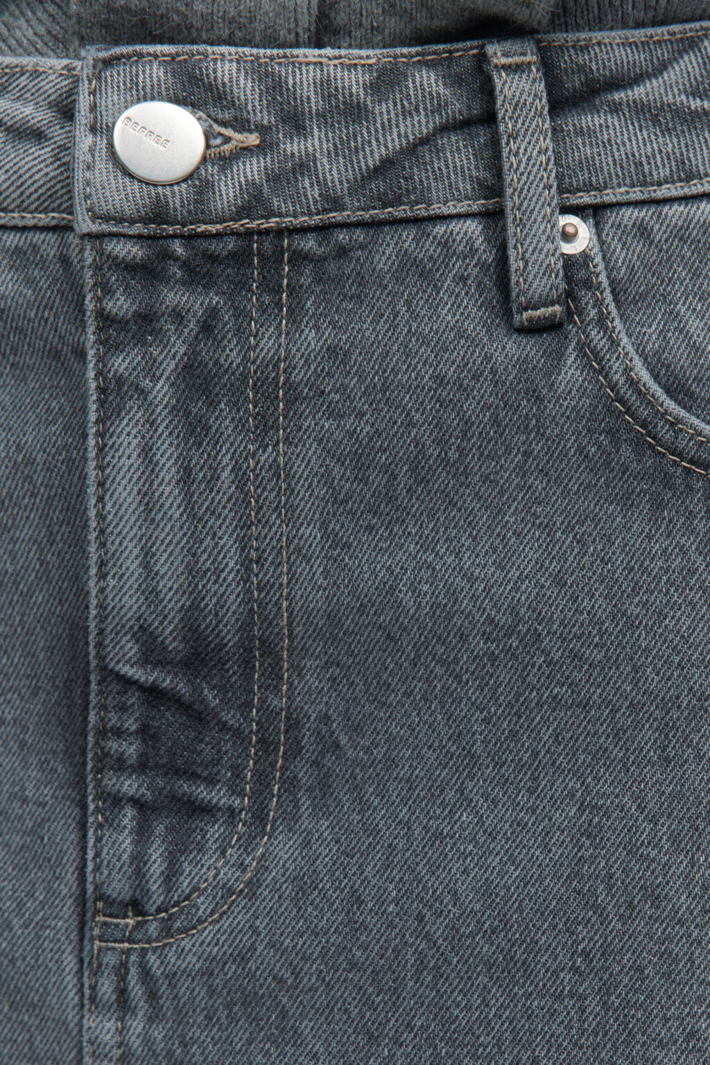 Юбка макси джинсовая прямая с разрезом сбоку - цвет серый - 7