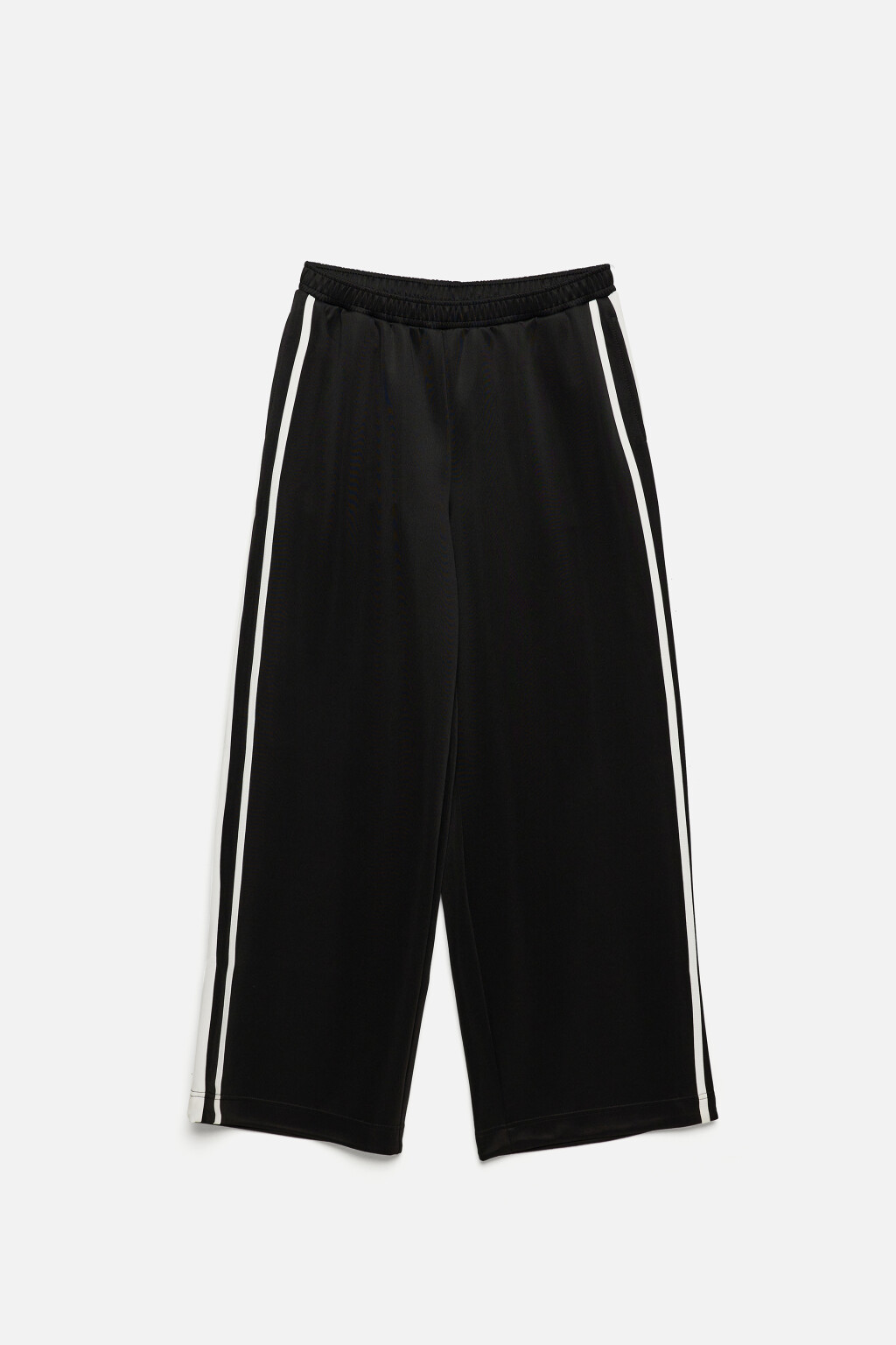 Брюки широкие трикотажные с лампасами - цвет черный - 9