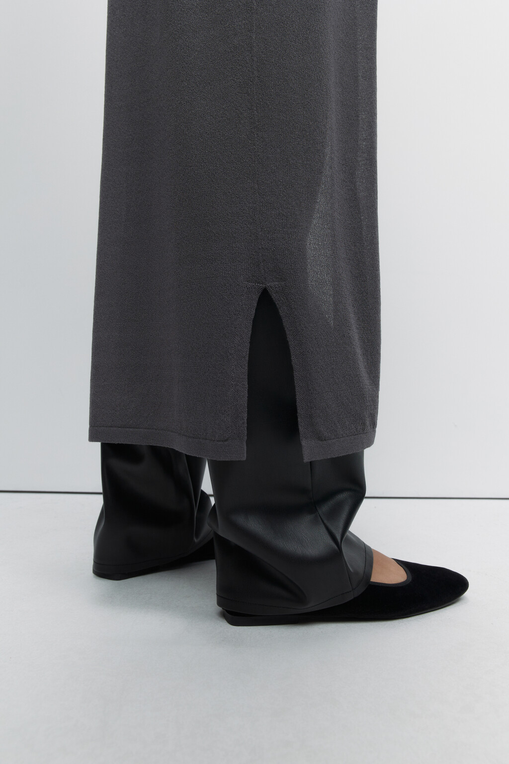 Кардиган длинный вискозный без застежки - цвет серый - 5