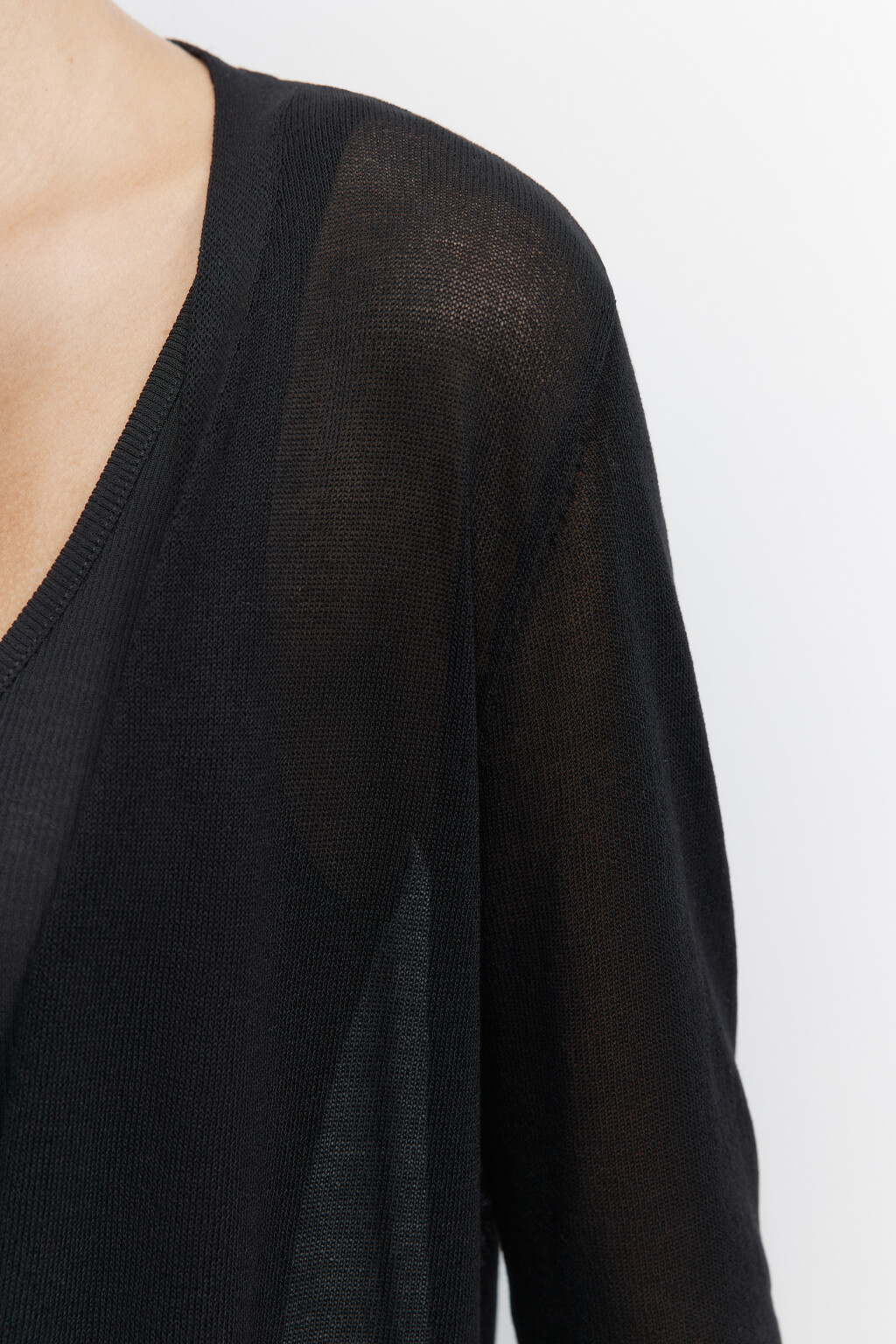 Кардиган длинный вискозный без застежки - цвет черный - 5