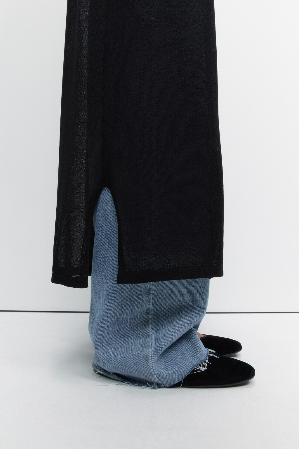 Кардиган длинный вискозный без застежки - цвет черный - 6