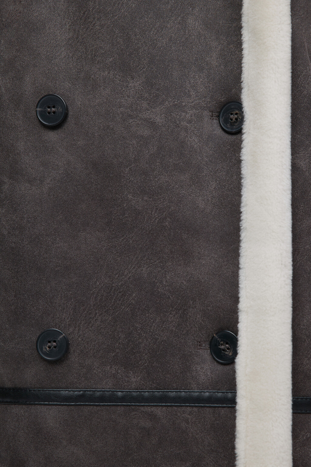 Дубленка длинная с широким воротником - цвет серый - 7