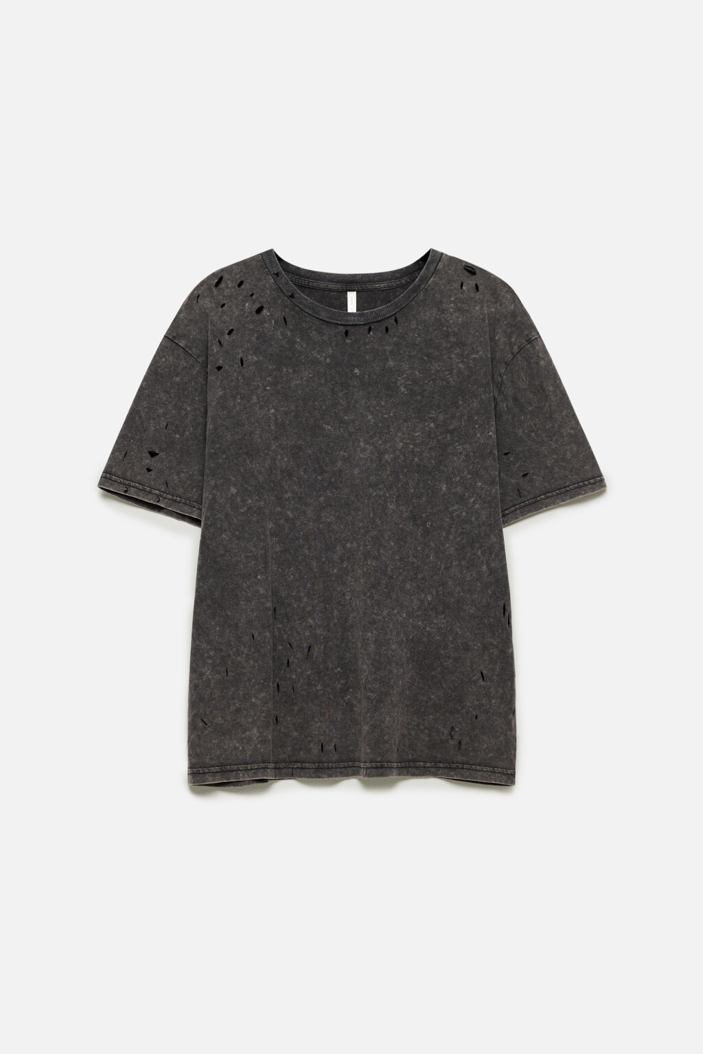 Футболка oversize рваная с состаренным эффектом 2341847404, цвет: серый ...