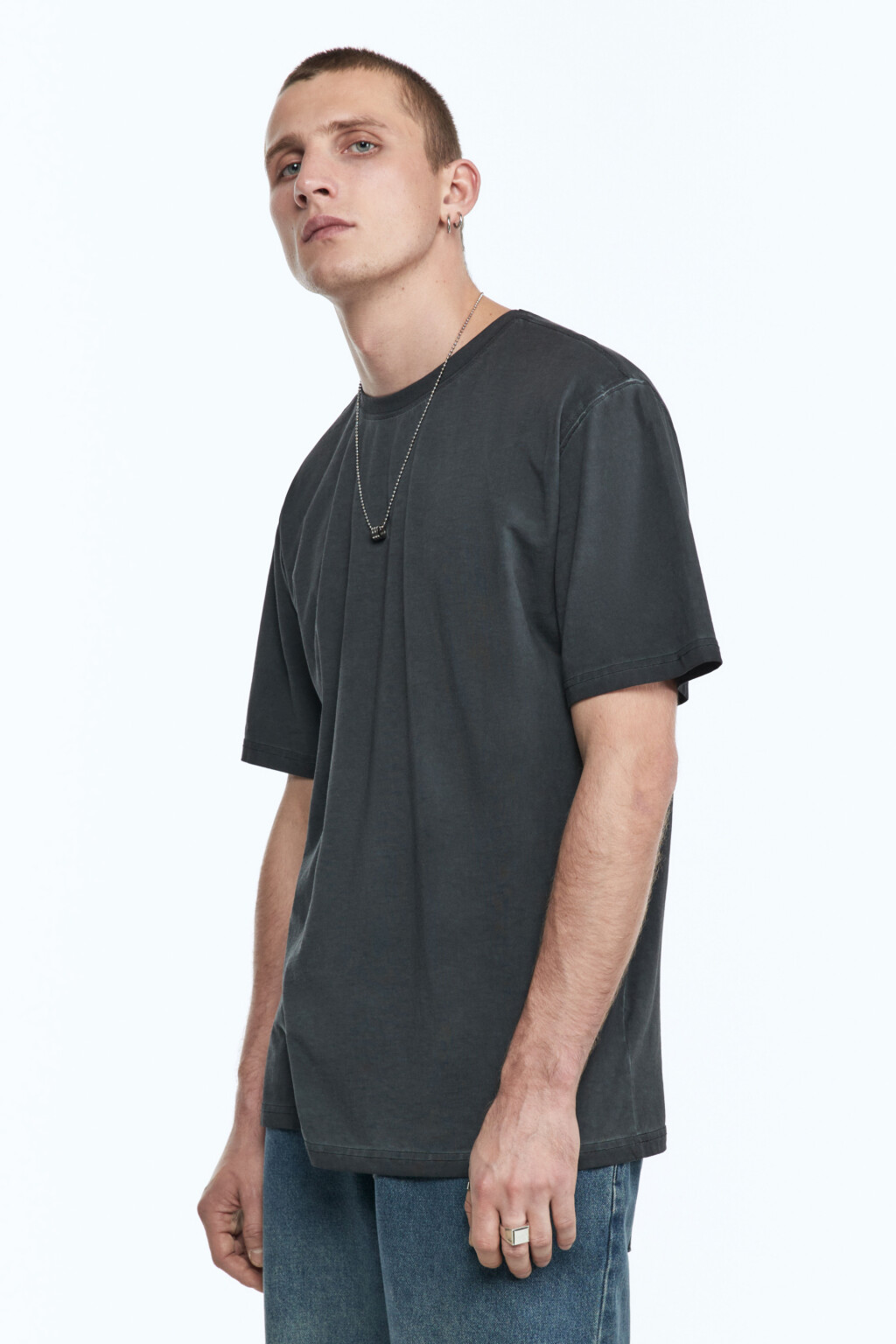 Футболка oversize хлопковая с вареным эффектом - цвет черный - 2