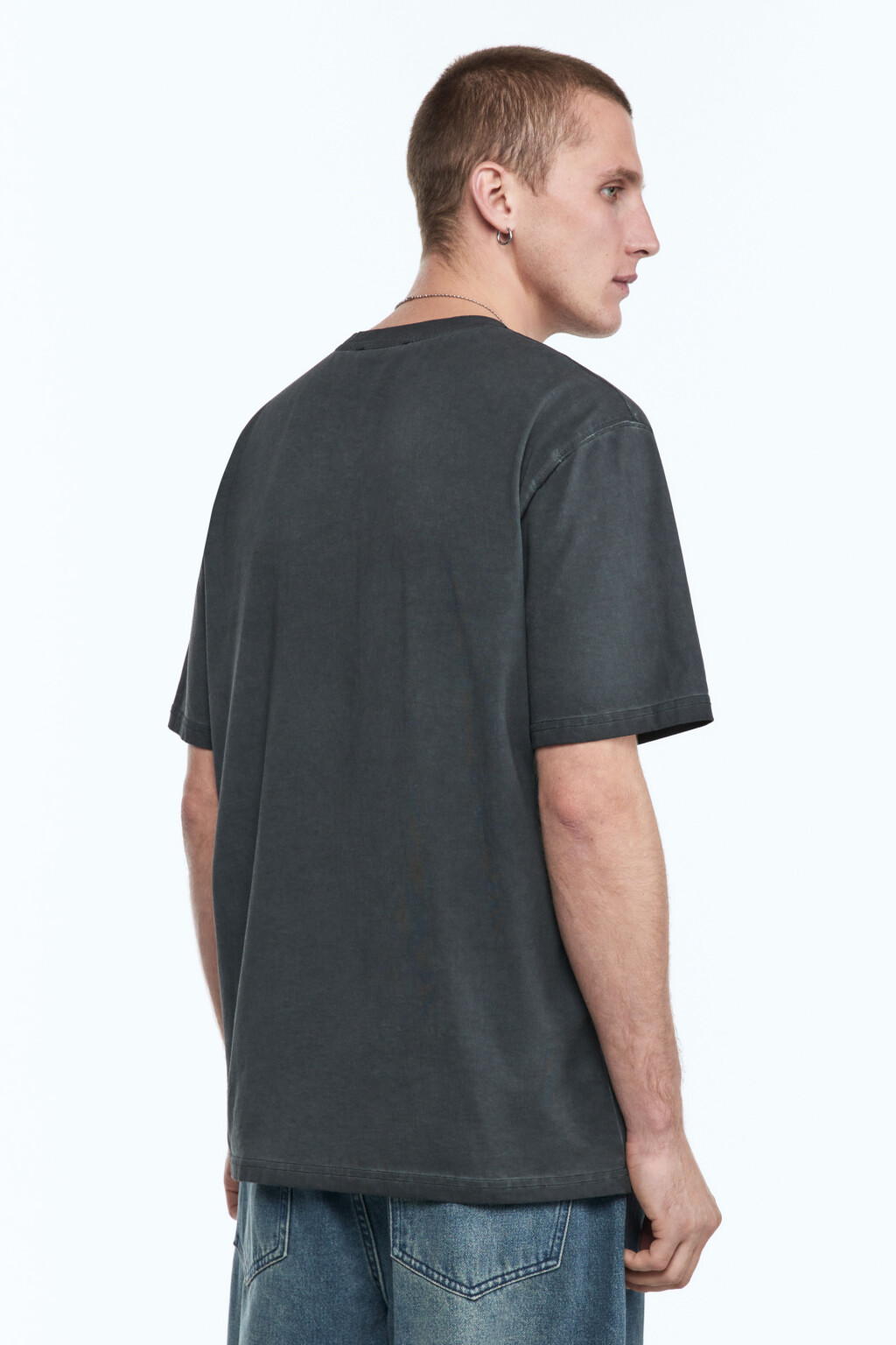 Футболка oversize хлопковая с вареным эффектом - цвет черный - 3