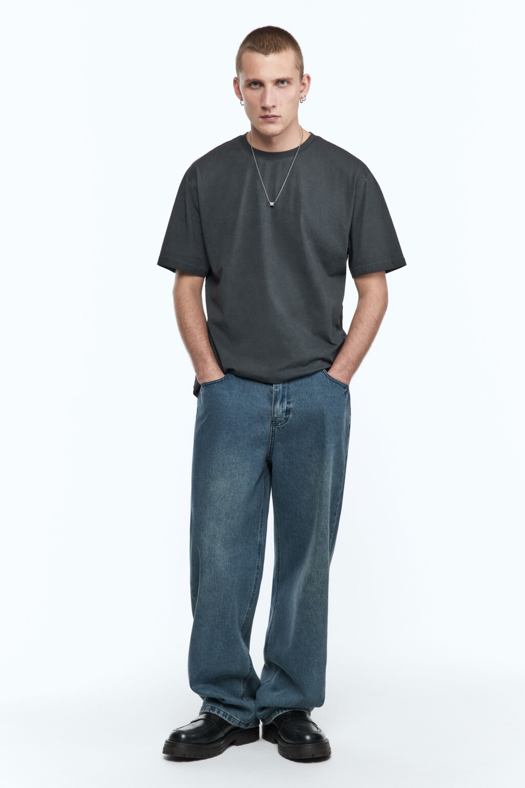 Футболка oversize хлопковая с вареным эффектом - цвет черный - 4