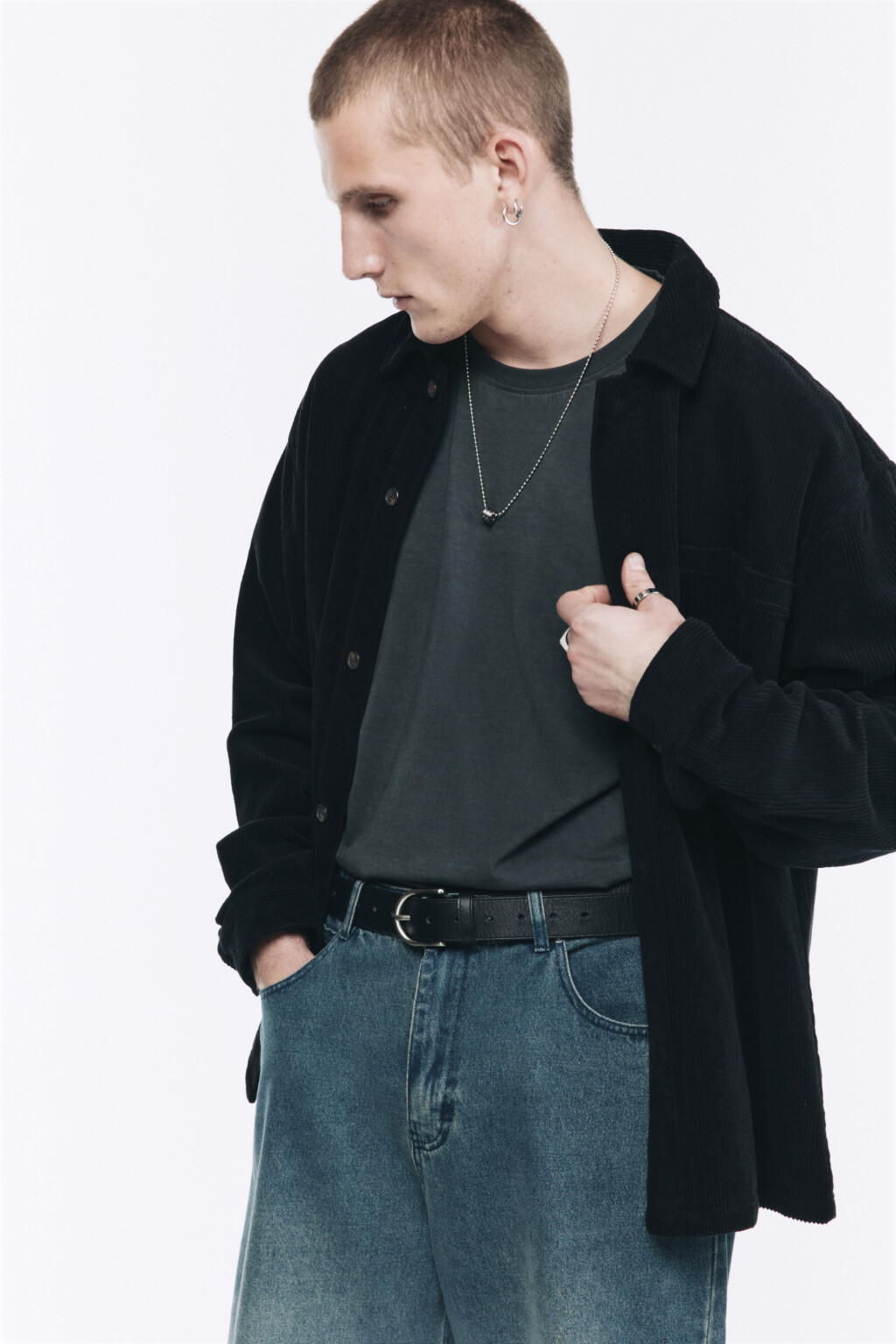 Футболка oversize хлопковая с вареным эффектом - цвет черный - 6