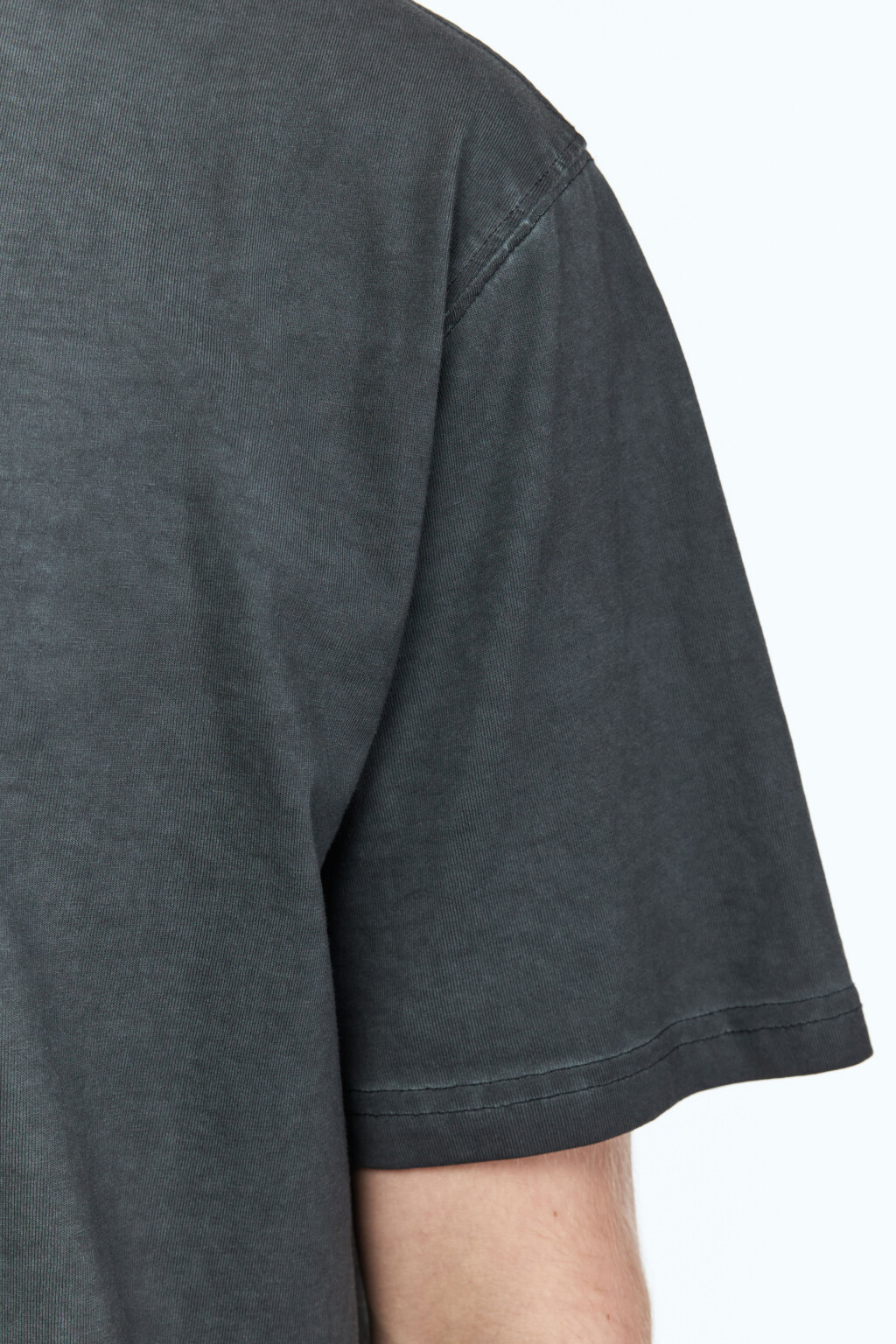 Футболка oversize хлопковая с вареным эффектом - цвет черный - 8