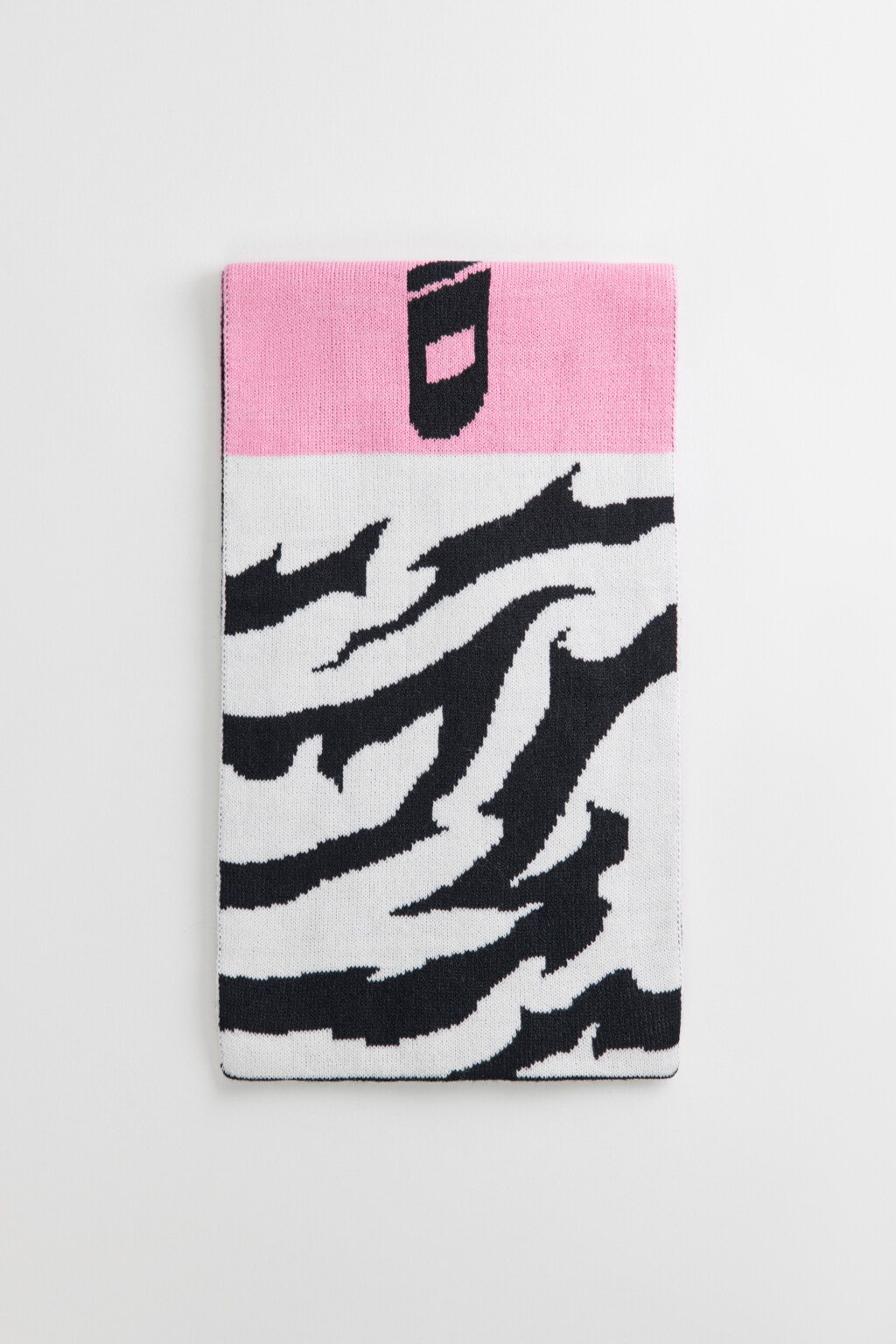 Шарф узкий вязаный с принтом и надписью - цвет мультиколор - 1