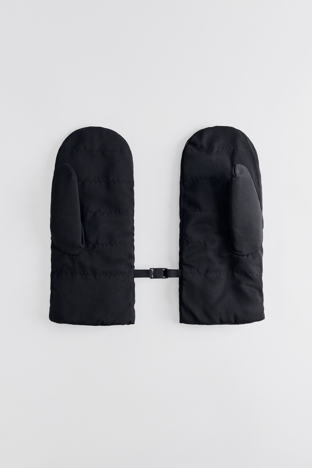 Варежки стеганые утепленные зимние - цвет черный - 2