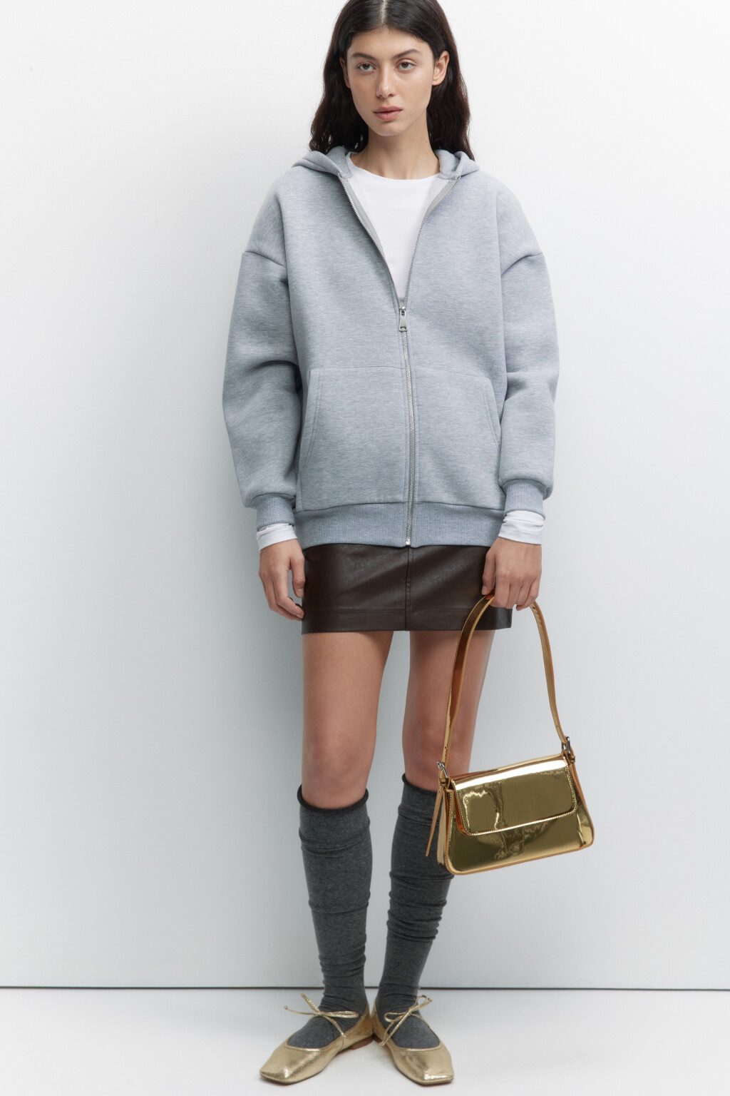 Сумка на плечо зеркальная - цвет серый - 4