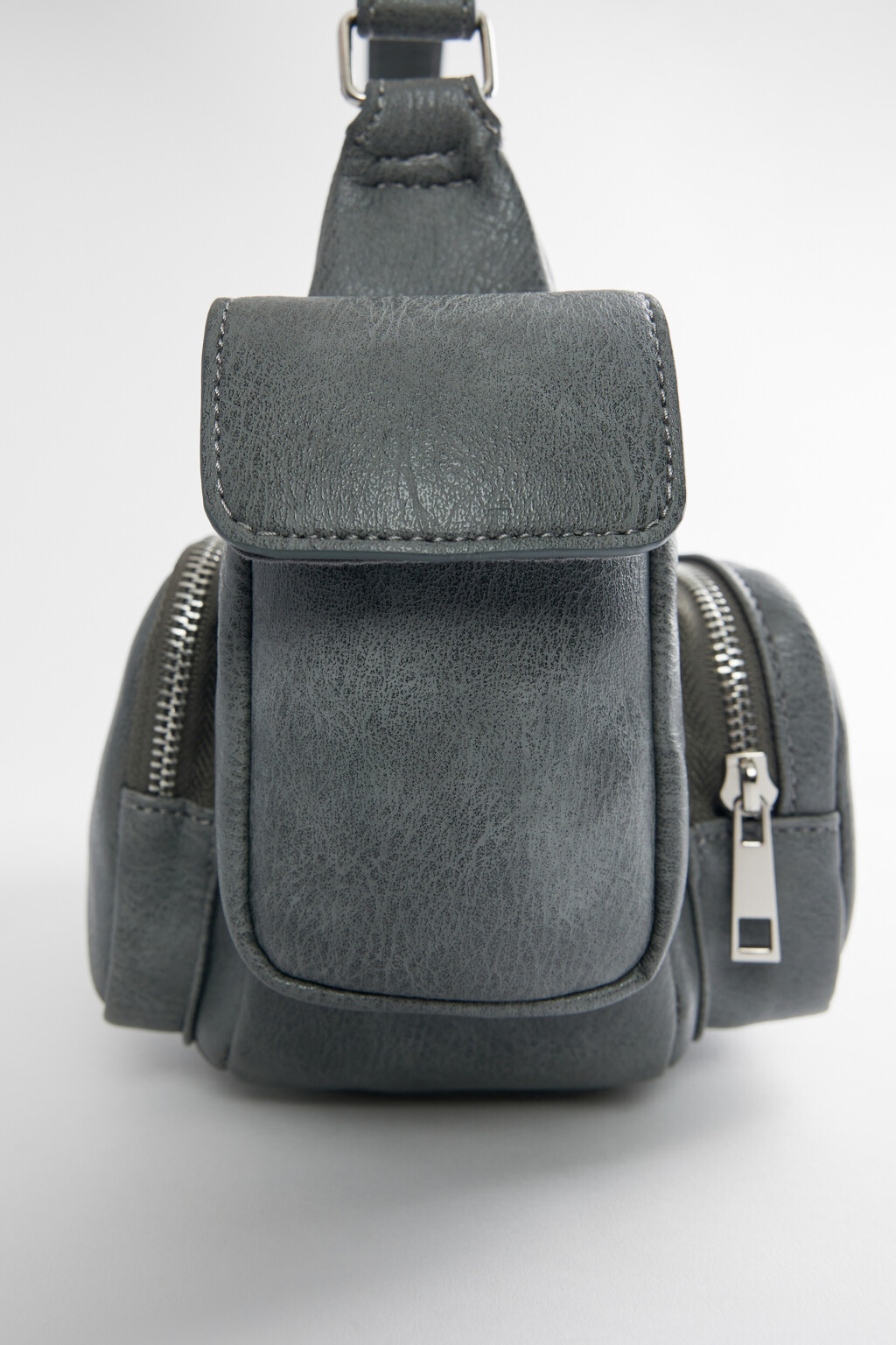 Сумка-багет с состаренным эффектом - цвет черный - 3