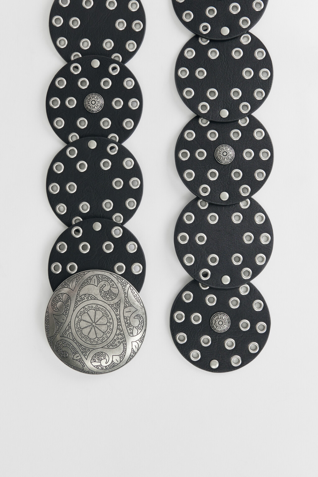 Ремень широкий с декором в стиле бохо - цвет черный - 2