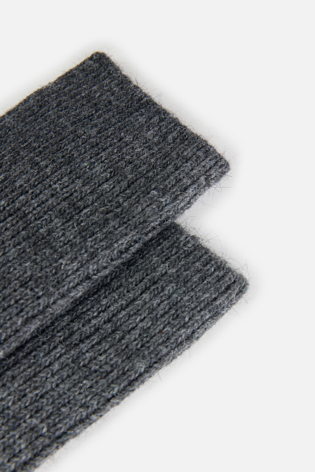 Гольфы высокие в рубчик с шерстью и кашемиром - цвет серый - 2