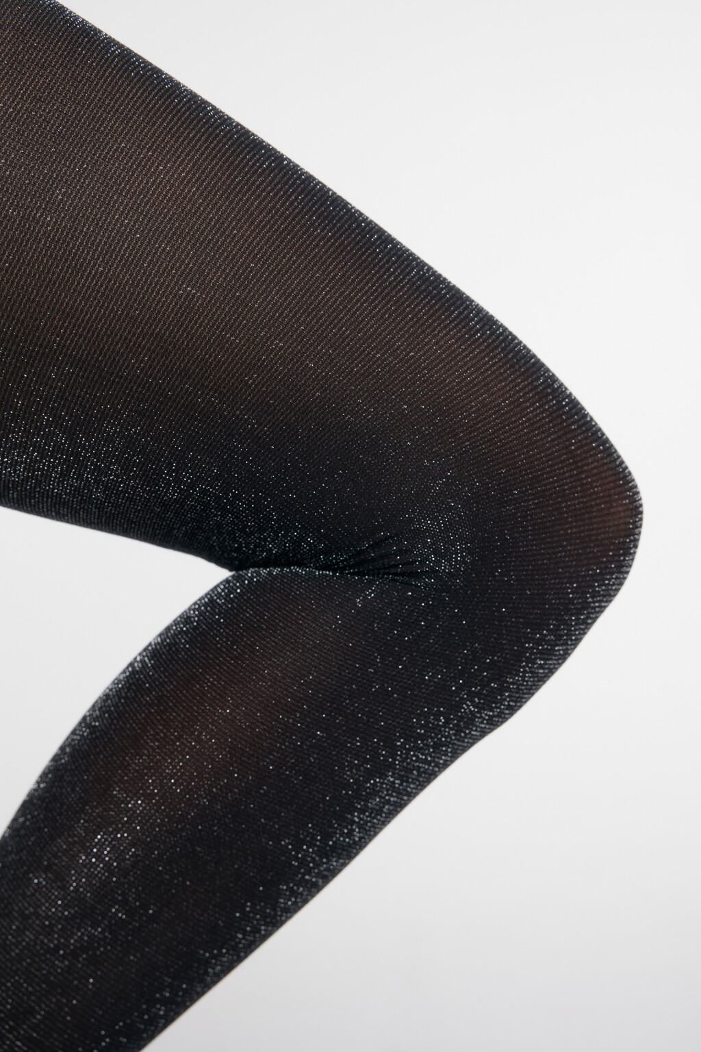 Колготки блестящие с люрексом - цвет черный - 2