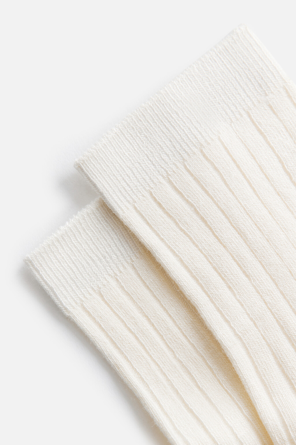 Носки высокие вискозные в рубчик - цвет ванильный - 2