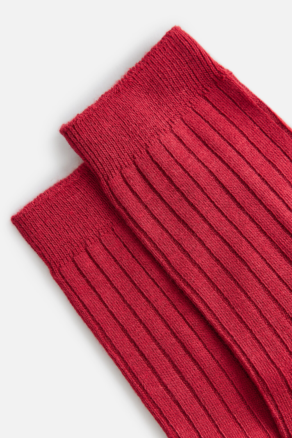 Носки высокие вискозные в рубчик - цвет красный - 2