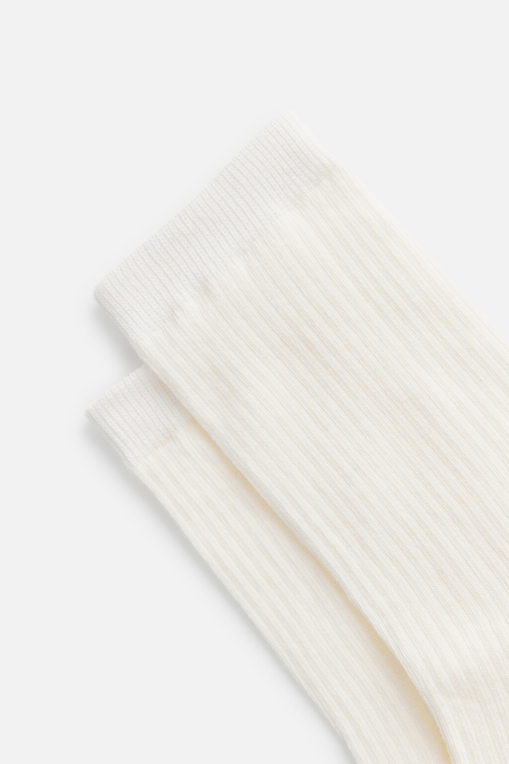 Носки высокие хлопковые в рубчик - цвет ванильный - 2