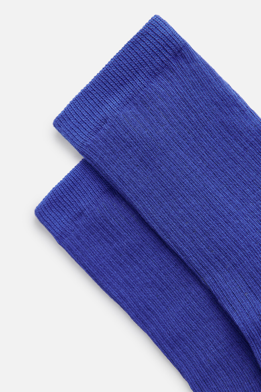 Носки высокие хлопковые в рубчик - цвет синий - 2