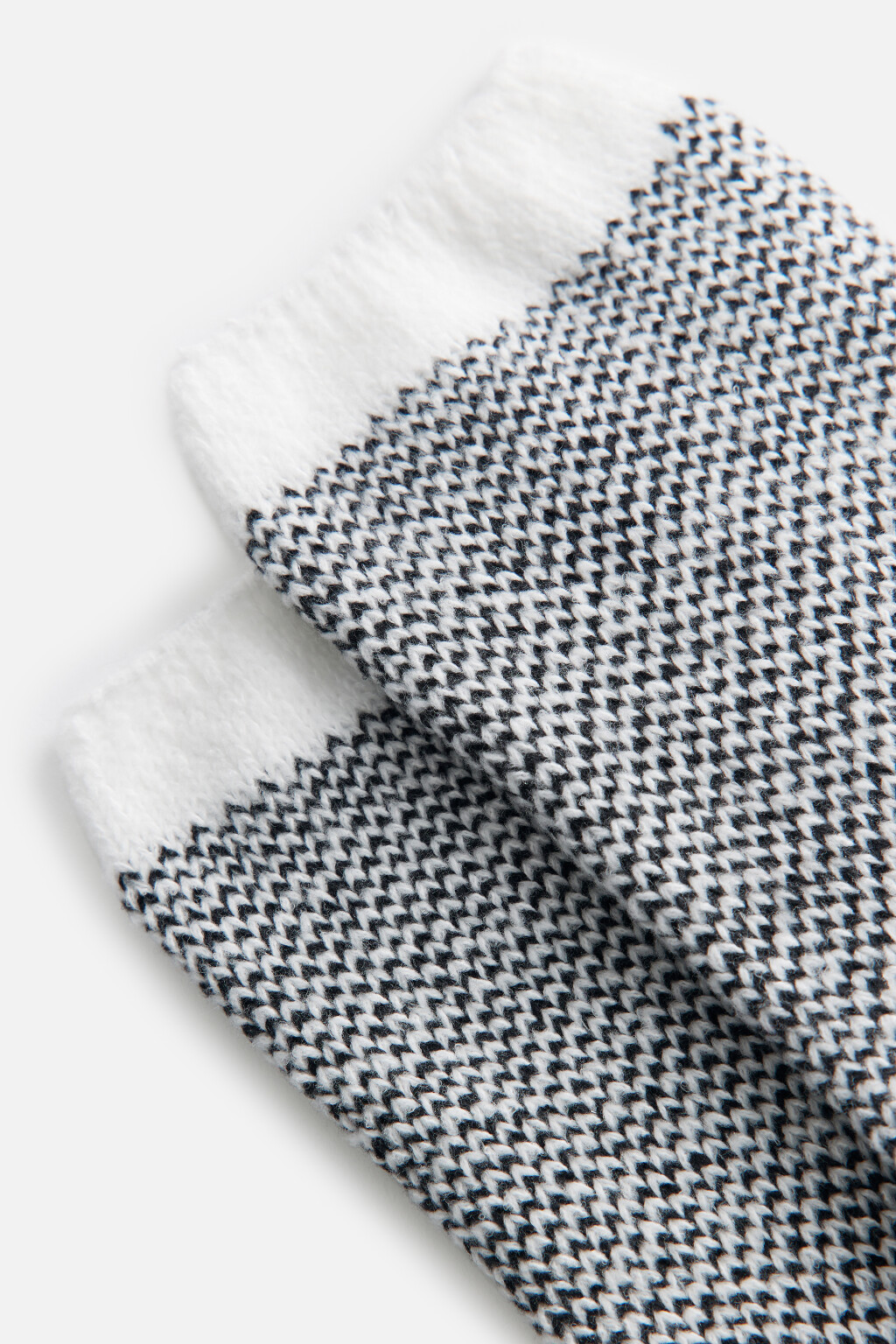 Носки высокие теплые с принтом - цвет белый - 2