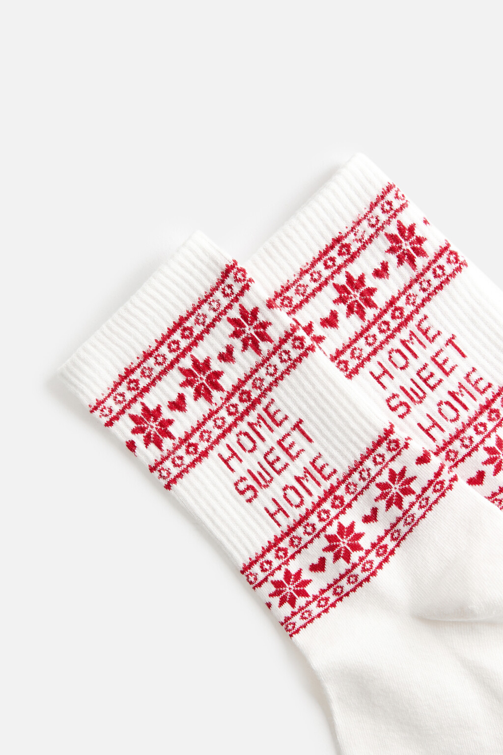 Носки высокие с рождественским узором - цвет красный - 2