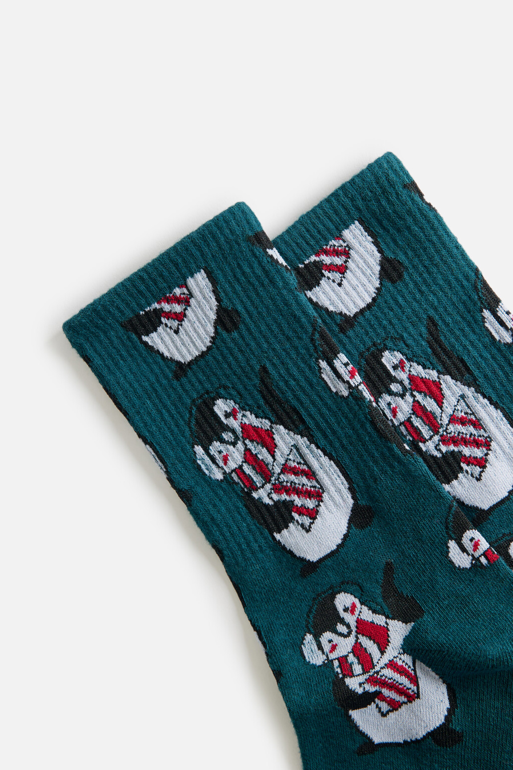 Носки высокие с принтом - цвет зеленый - 2