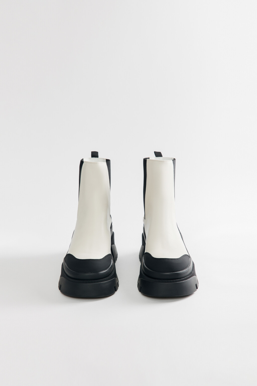 Ботинки-челси на платформе с каблуком - цвет бежевый - 2