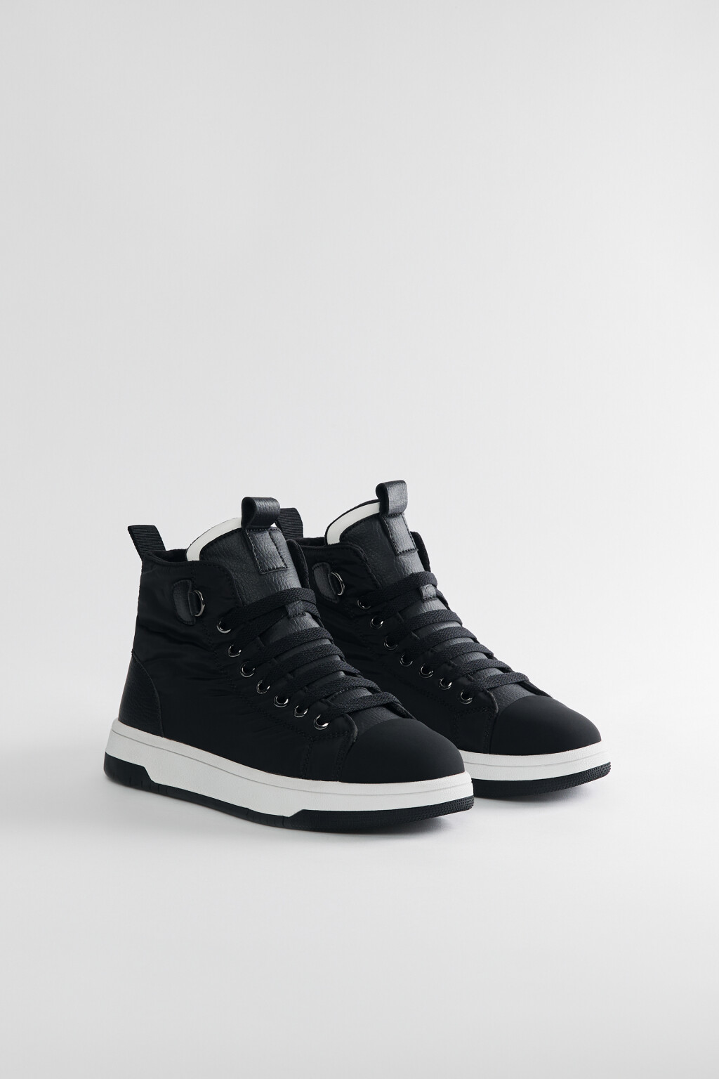 Кеды высокие текстильные из нейлона - цвет черный - 3