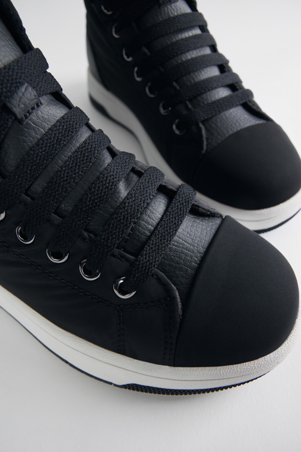 Кеды высокие текстильные из нейлона - цвет черный - 5