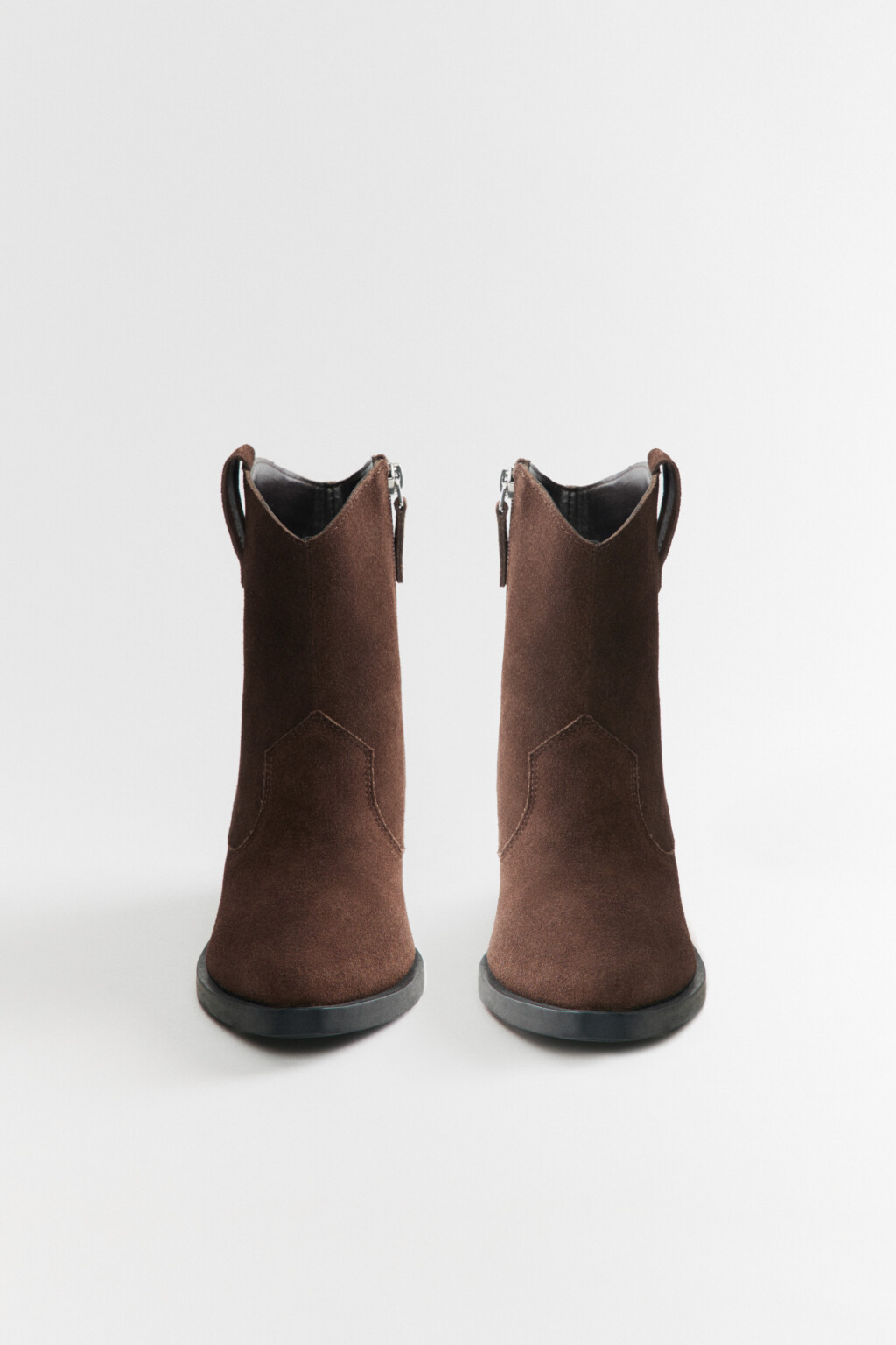 Ботинки-казаки из натуральной замши - цвет коричневый - 2