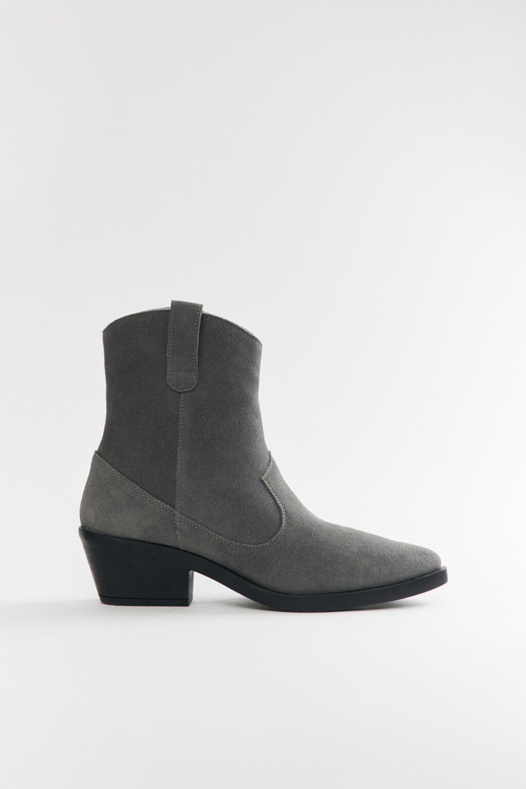 Ботинки-казаки из натуральной замши - цвет серый - 4