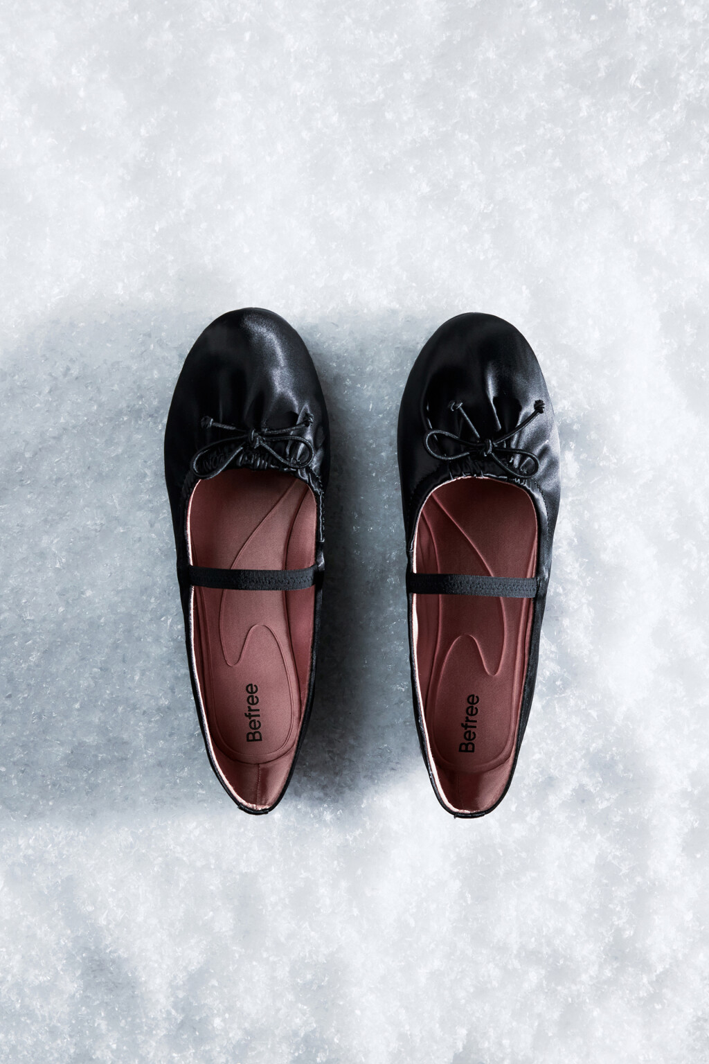 Балетки сатиновые с бантиком и резинкой - цвет черный - 8