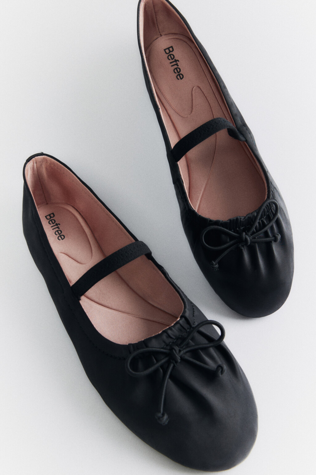 Балетки сатиновые с бантиком и резинкой - цвет черный - 7