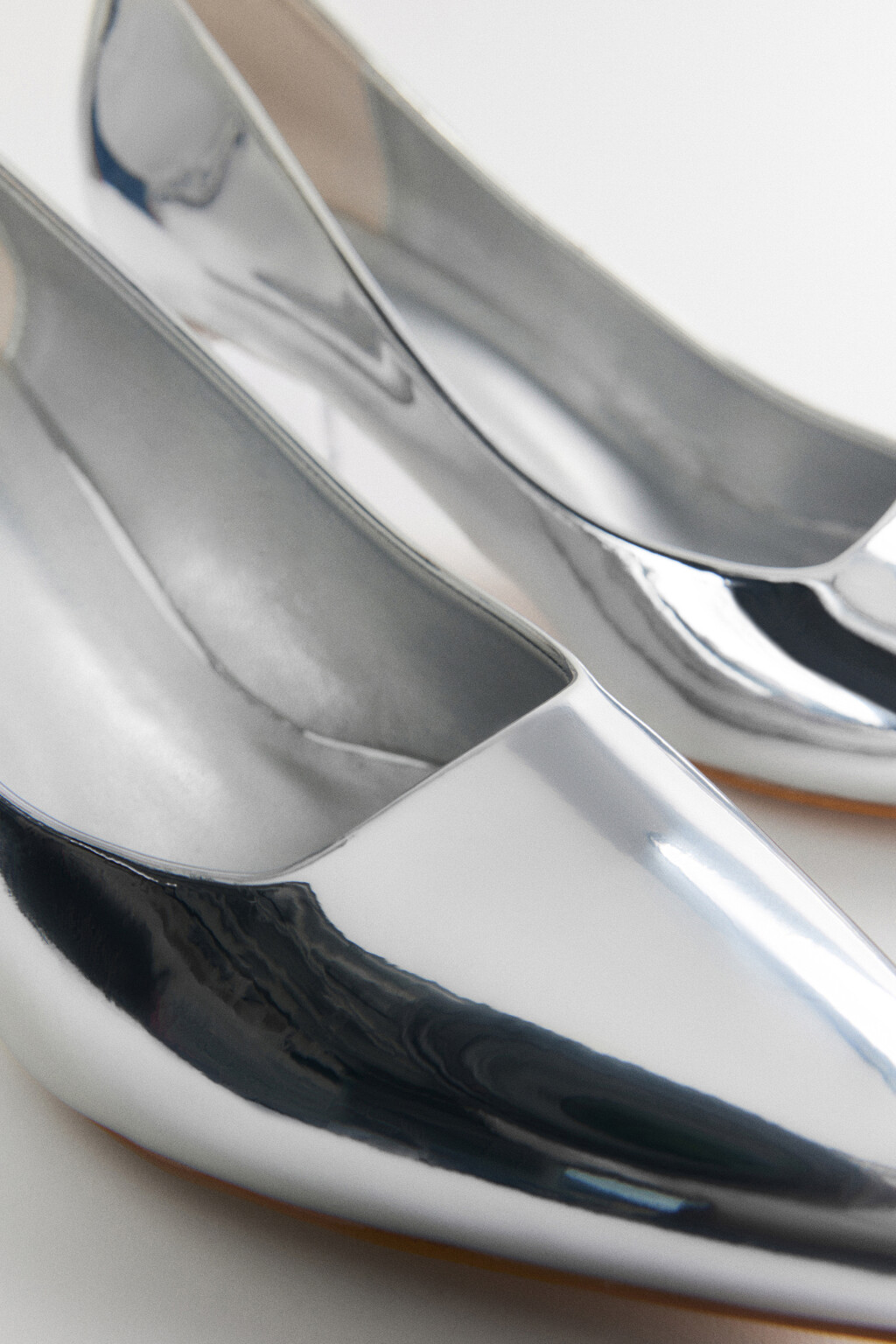 Туфли-лодочки зеркальные на прозрачном каблуке - цвет серый - 5