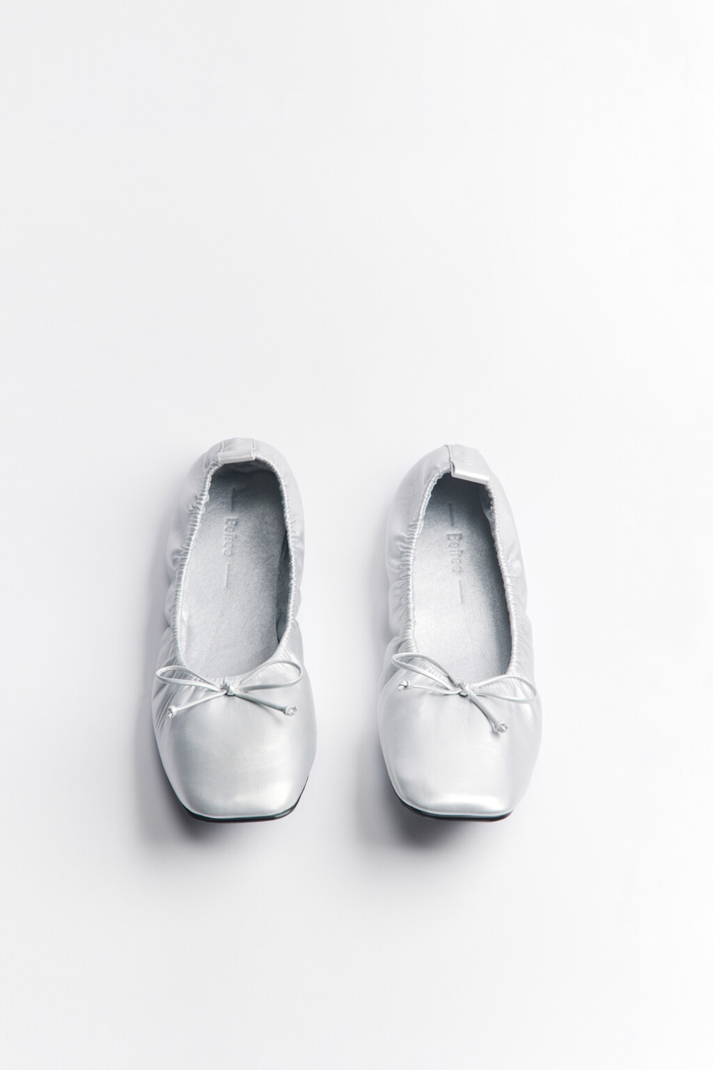 Балетки мягкие с круглым носком и бантиком - цвет серый - 2