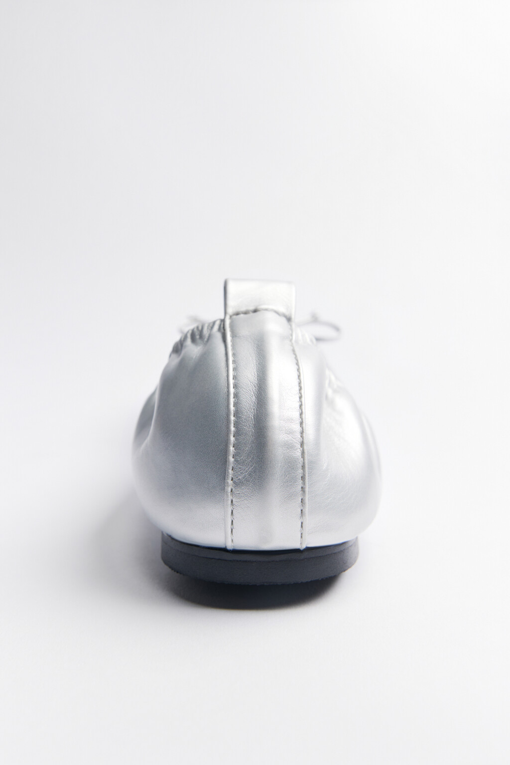 Балетки мягкие с круглым носком и бантиком - цвет серый - 4