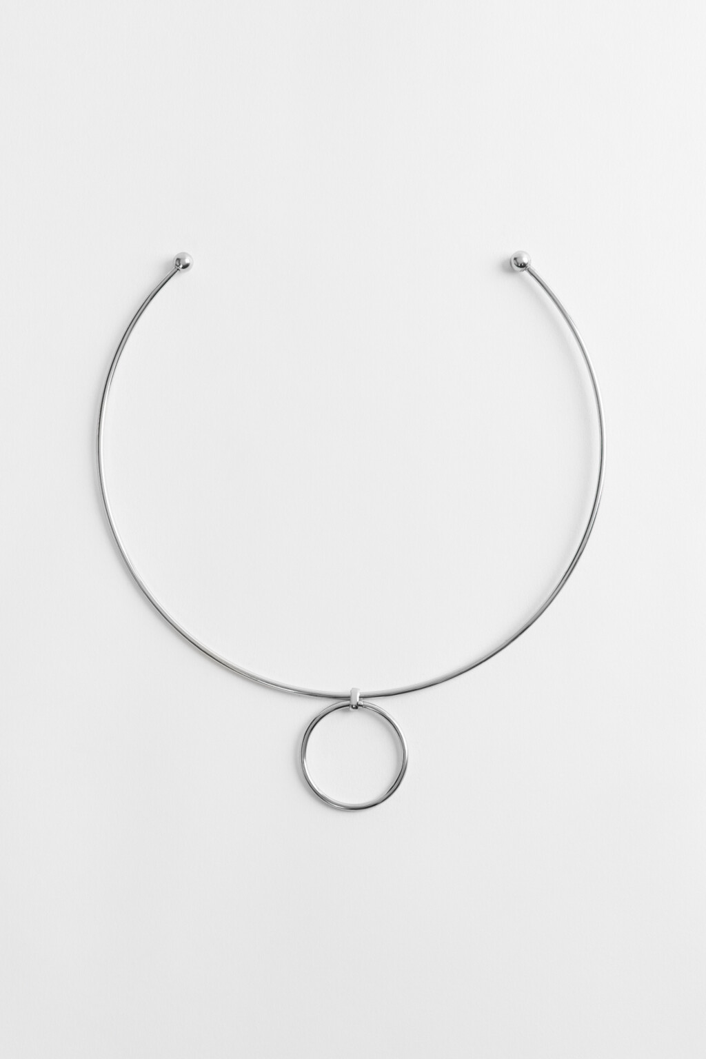 Колье-обруч с подвеской - цвет серый - 1