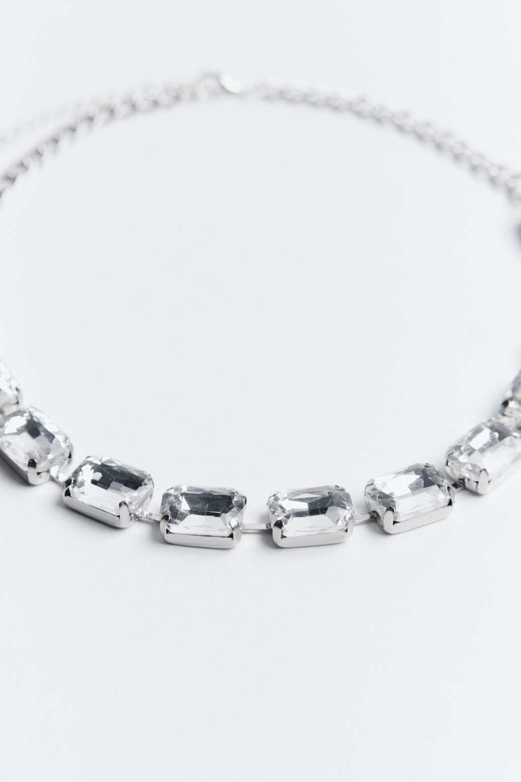 Ожерелье с крупными кристаллами - цвет серый - 2