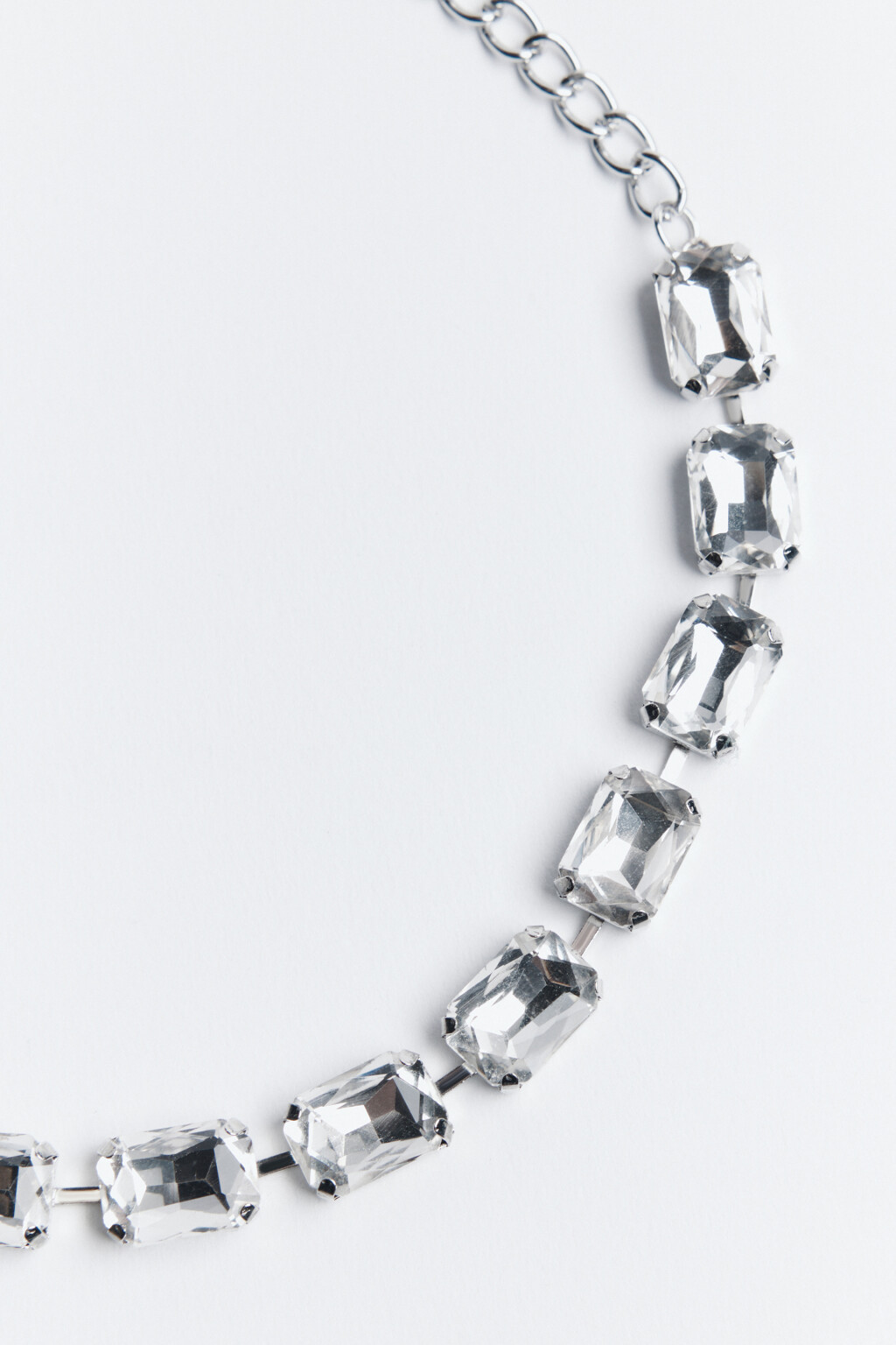 Ожерелье с крупными кристаллами - цвет серый - 3